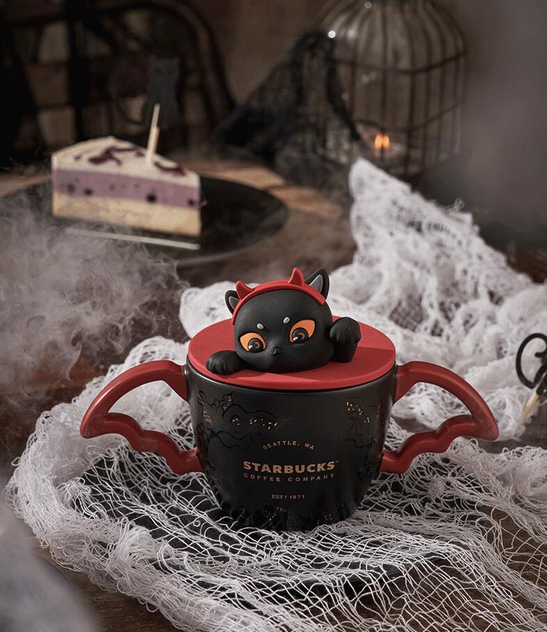 Starbucks China 2021 Halloween 380ml black cat wings dress up mug Starbucks  loveinstarbucks