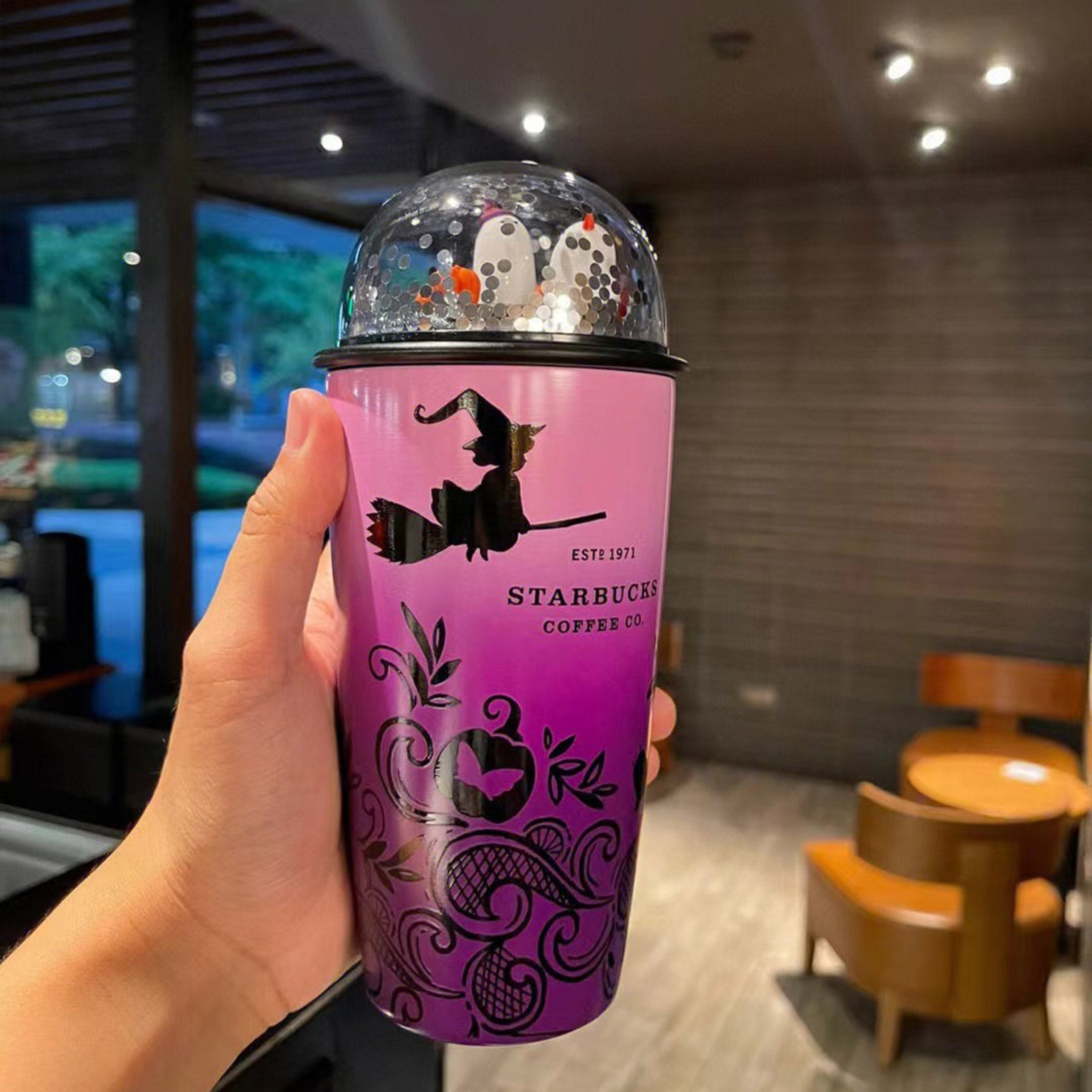 Starbucks China 2022 Halloween Masquerade gradient pink Stainless steel cup  355ml