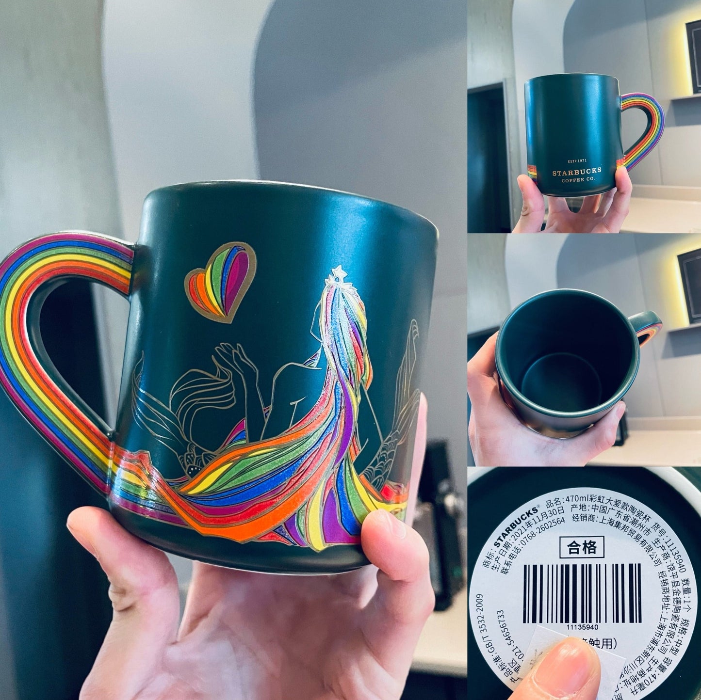 Starbucks China 2022 Valentine's Day rainbow mug Starbucks loveinstarbucks