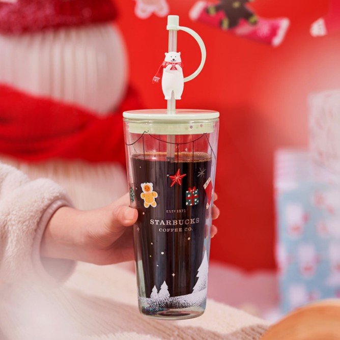 on sale Starbucks China 2022 Xmas-2nd-online Classic Glass Straw cup 20oz Starbucks loveinstarbucks