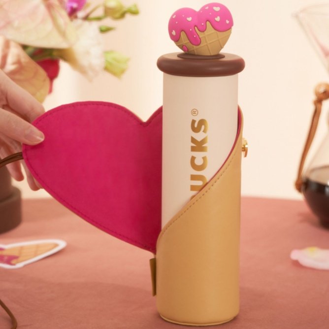 Starbucks cup China 2023 Valentine's Day online heart biscuit SS cup 330ml Starbucks loveinstarbucks