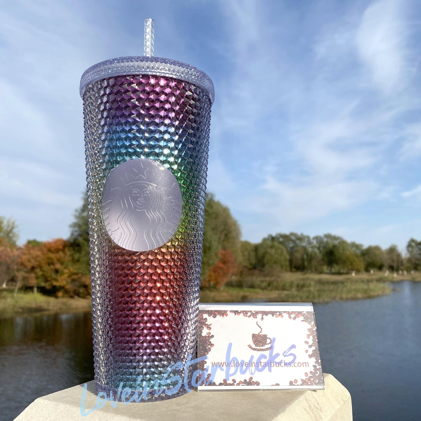 Starbucks Taiwan rainbow studded straw cup 24oz plastic tumbler Starbucks loveinstarbucks