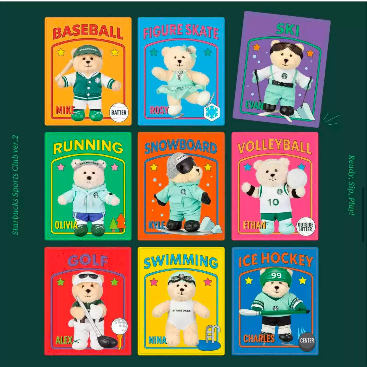 Starbucks Korea 2025 bearista sports keychain