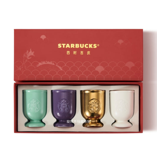 Starbucks China 2024 Lunar Dragon new year Ceramic mug 89ml X4 loveinstarbucks loveinstarbucks