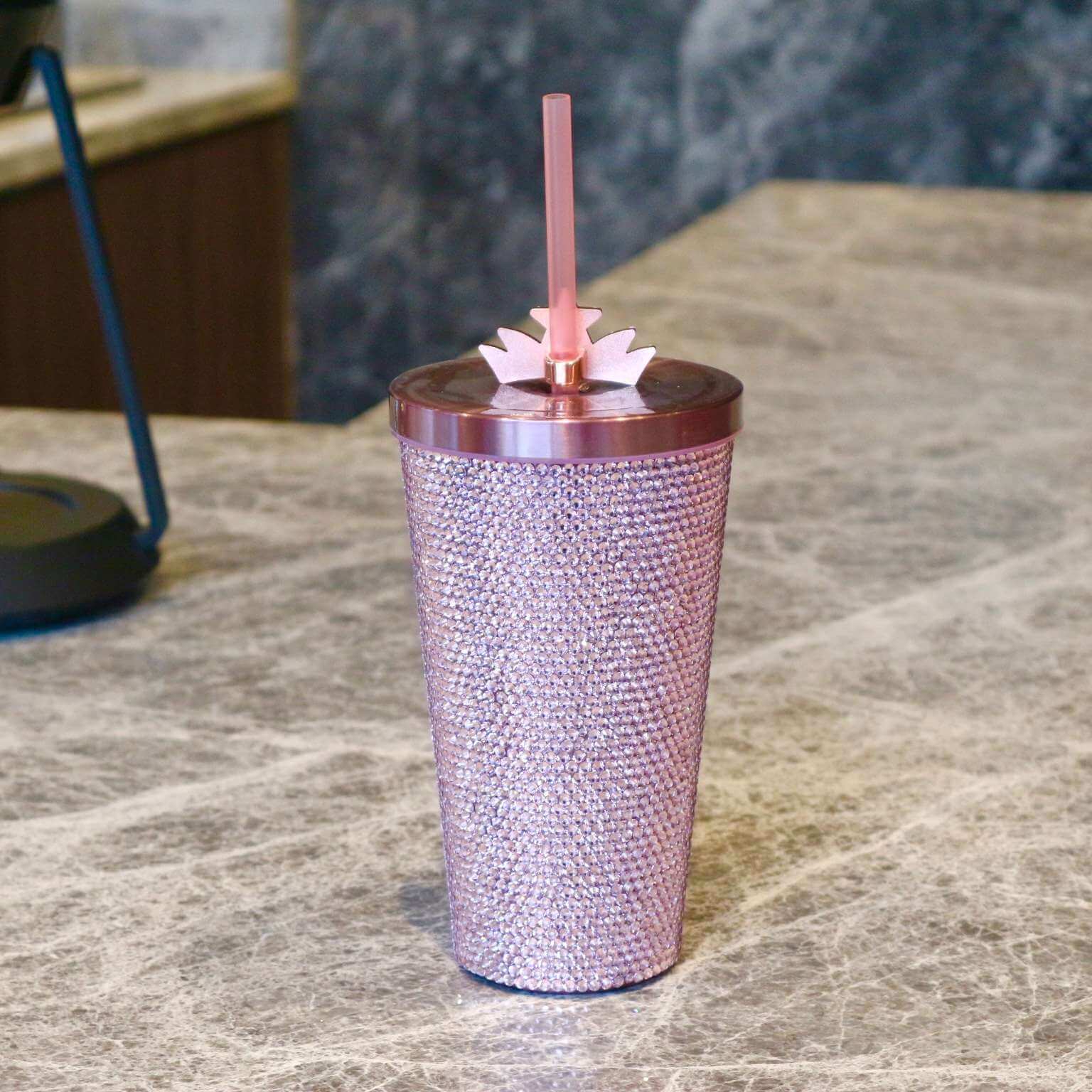 Starbucks China 2024 spring walk series pink Sakura crown rhinestones stainless steel cup Starbucks loveinstarbucks