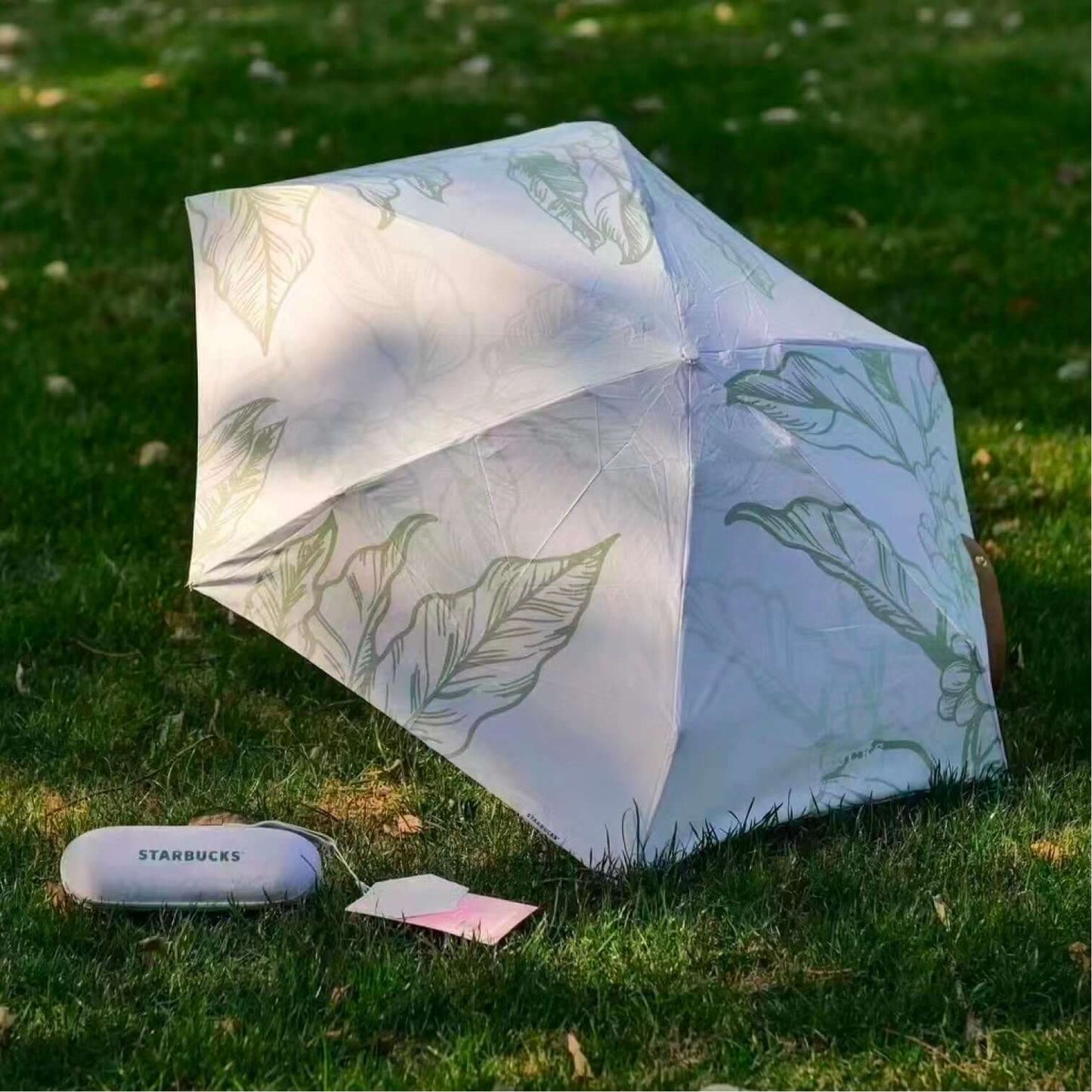 Starbucks China 2024 spring pink cat paw and green cup umbrellas loveinstarbucks loveinstarbucks