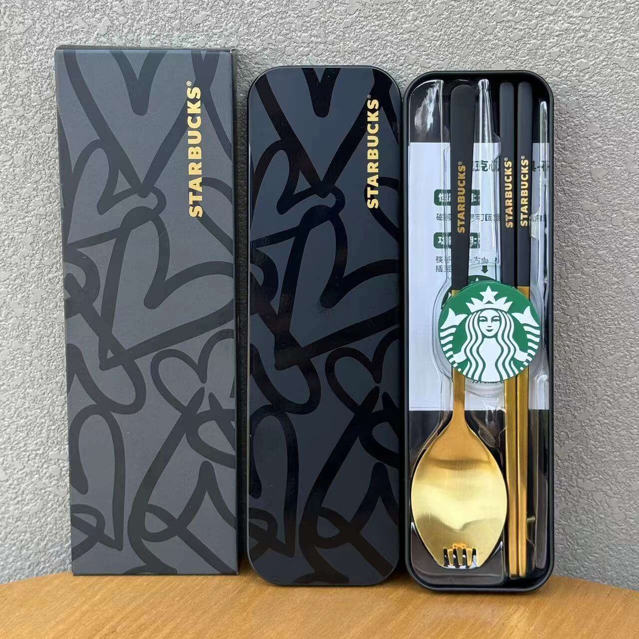 starbucks China 2024 Elegant black tableware coming with Magnetic buckle loveinstarbucks loveinstarbucks