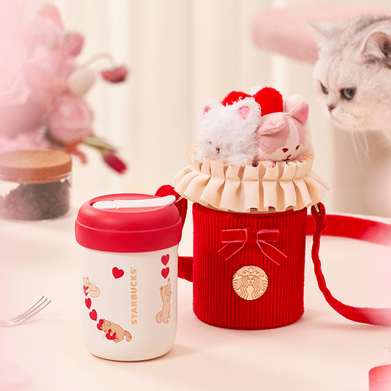 Starbucks China 2024 Valentine's Day Cat style stainless steel cup 345ml Starbucks loveinstarbucks