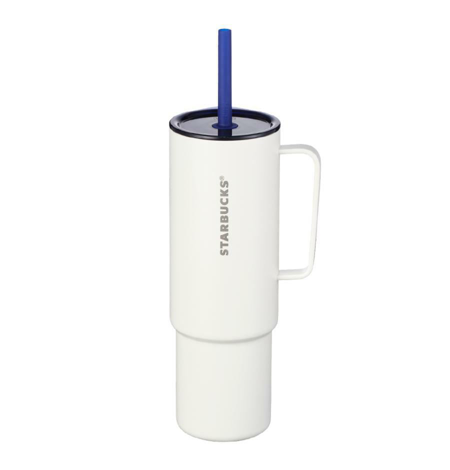 Starbucks Korea 2024 summer ocean white Stainless steel straw cup 932ml Starbucks loveinstarbucks