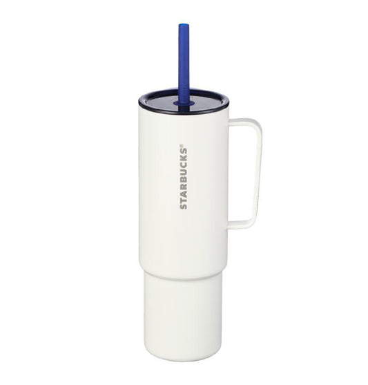 Starbucks Korea 2024 summer ocean white Stainless steel straw cup 932ml Starbucks loveinstarbucks