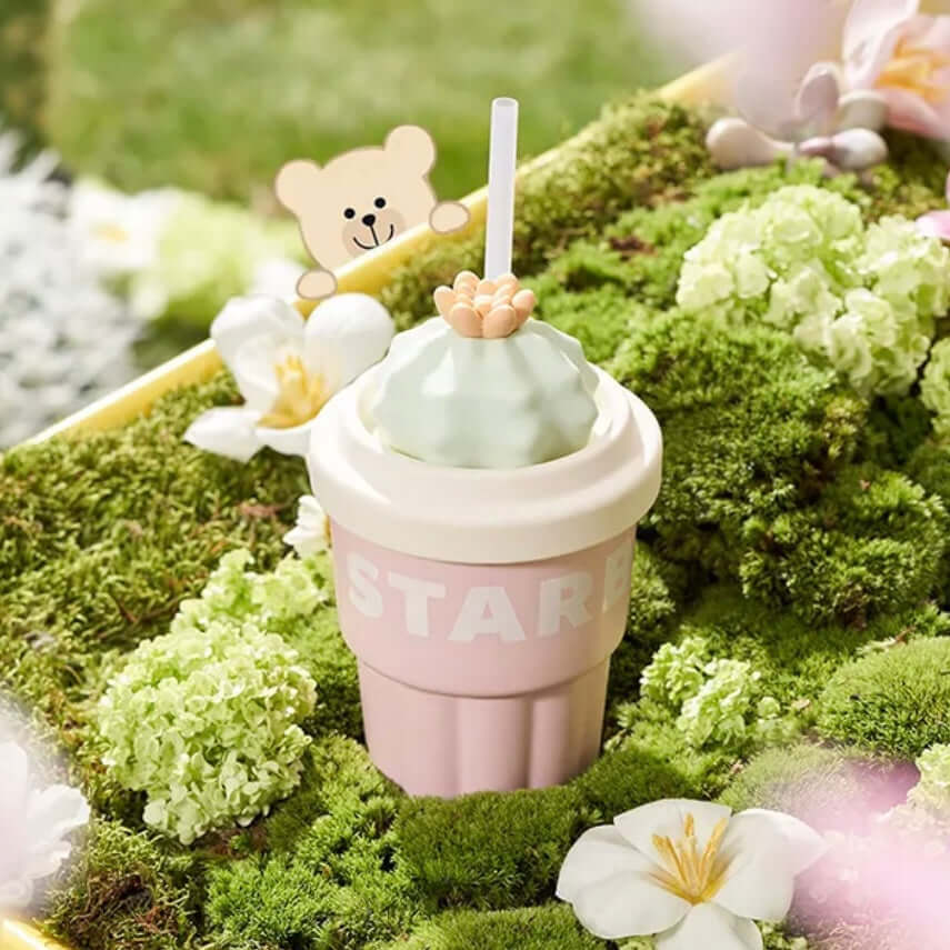 Starbucks China 2024 Succulent series pink ceramic straw cup 415ml loveinstarbucks loveinstarbucks