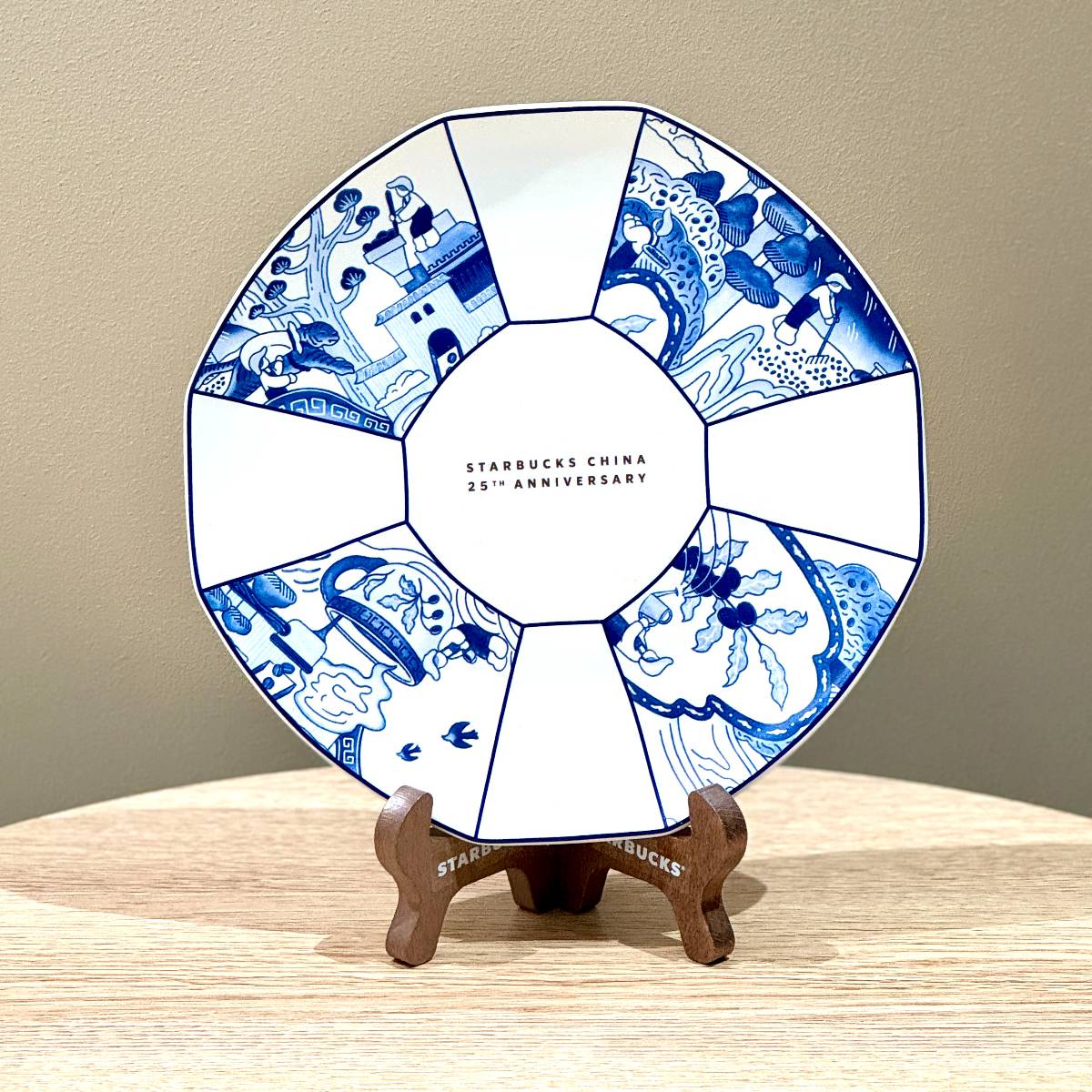 Starbucks China 2024 25th Anniversary Blue and White Porcelain Ceramic disc set Starbucks loveinstarbucks