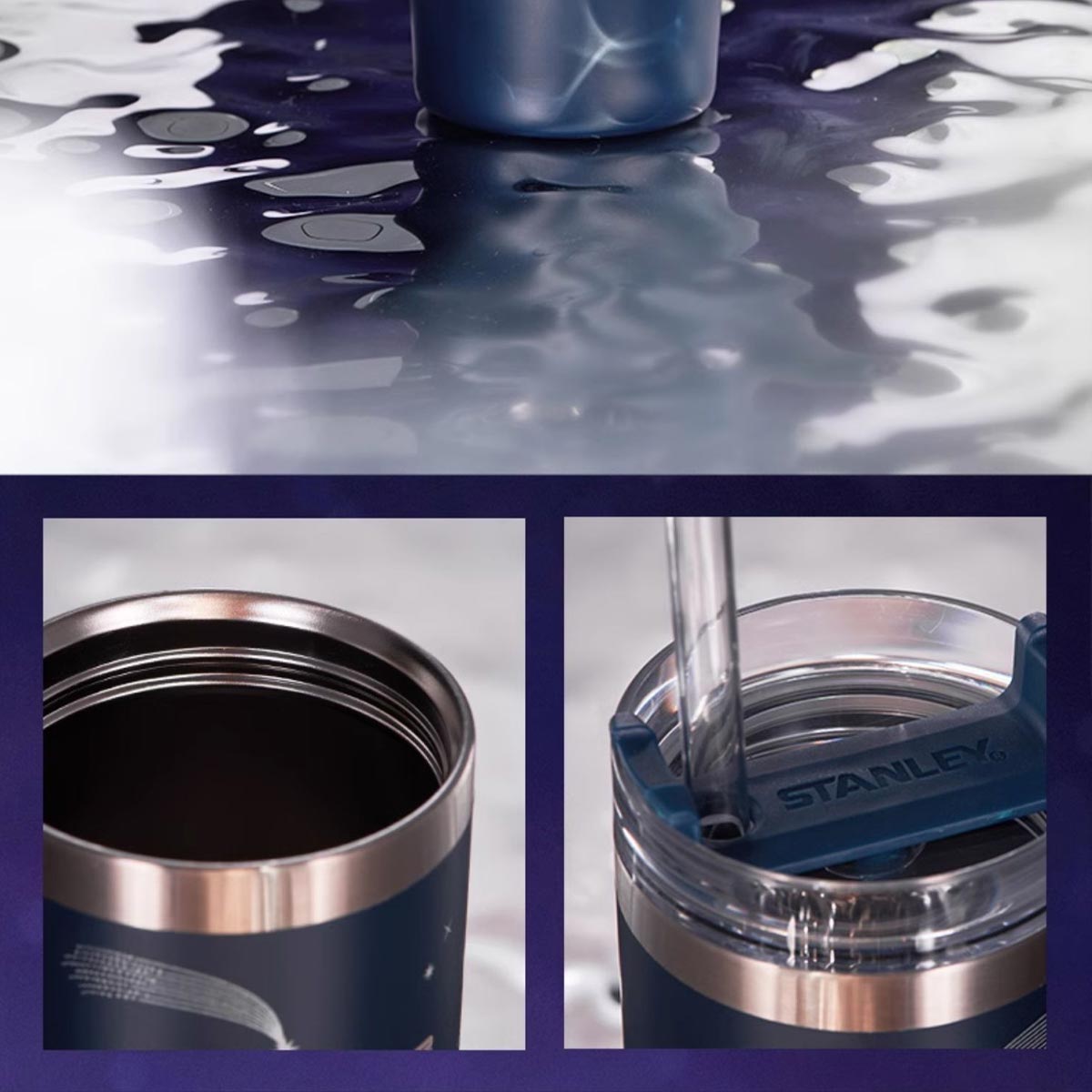 Starbucks China 2023 Jade Rabbit Series Stanley Shining Starry Sky Stainless Steel Straw Cup 16oz 414ml Starbucks loveinstarbucks