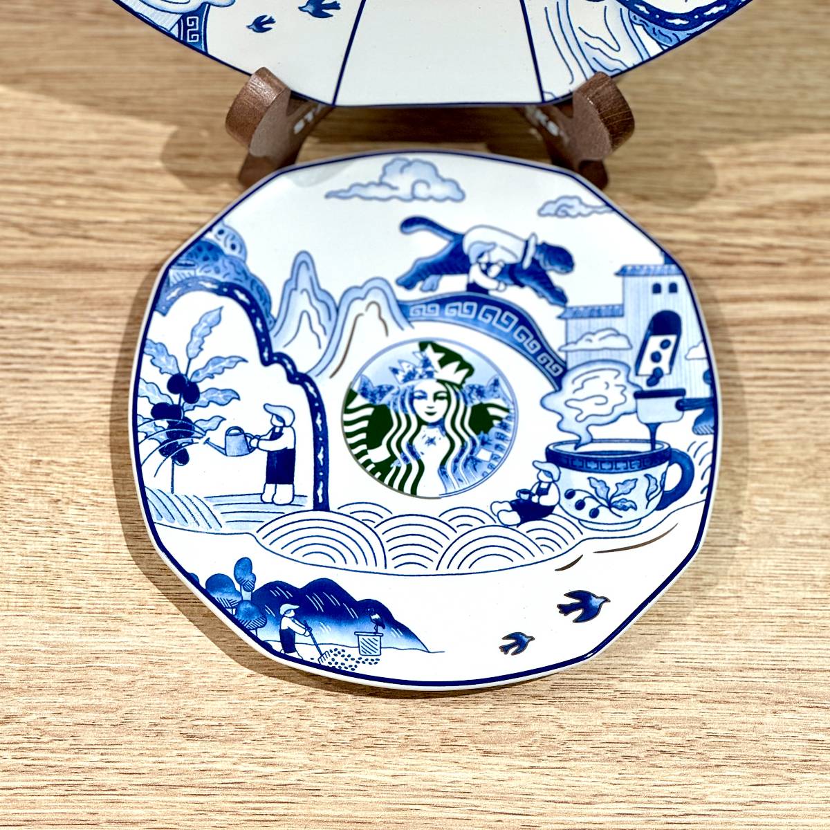 Starbucks China 2024 25th Anniversary Blue and White Porcelain Ceramic disc set Starbucks loveinstarbucks