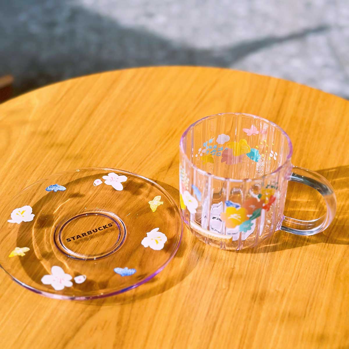 Starbucks tumbler China 2023 Summer blooming Purple Lavender Glass mug with plate 350ml Starbucks loveinstarbucks