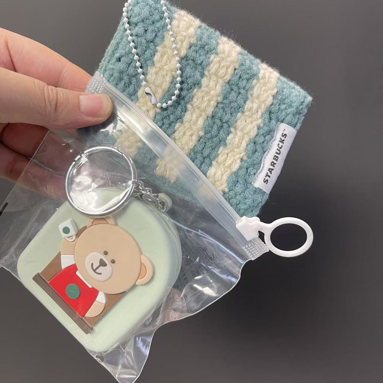 Korean Starbucks headphone bag and wallet/card holder