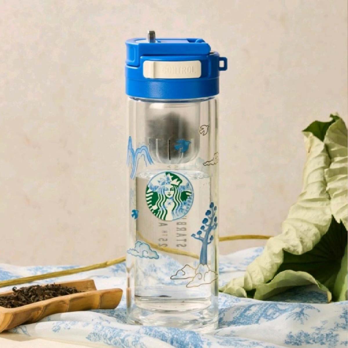 Starbucks China 2024 25th Anniversary Blue and White Porcelain double-well glass cup 450ml loveinstarbucks loveinstarbucks