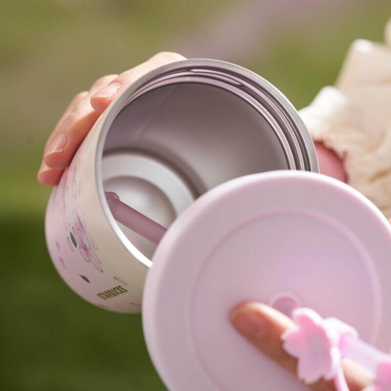 Starbucks China 2024 spring walk series Sakura stainless steel straw cup 355ml with the holder loveinstarbucks loveinstarbucks