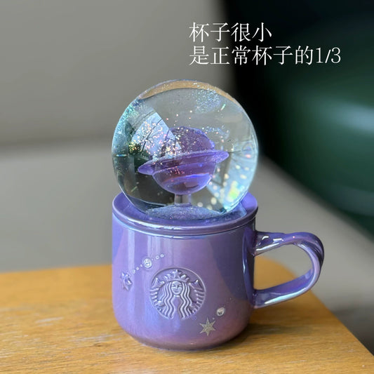 Starbucks China 2026 Purple Night Star River series 190ml planet-shaped crystal ball mug