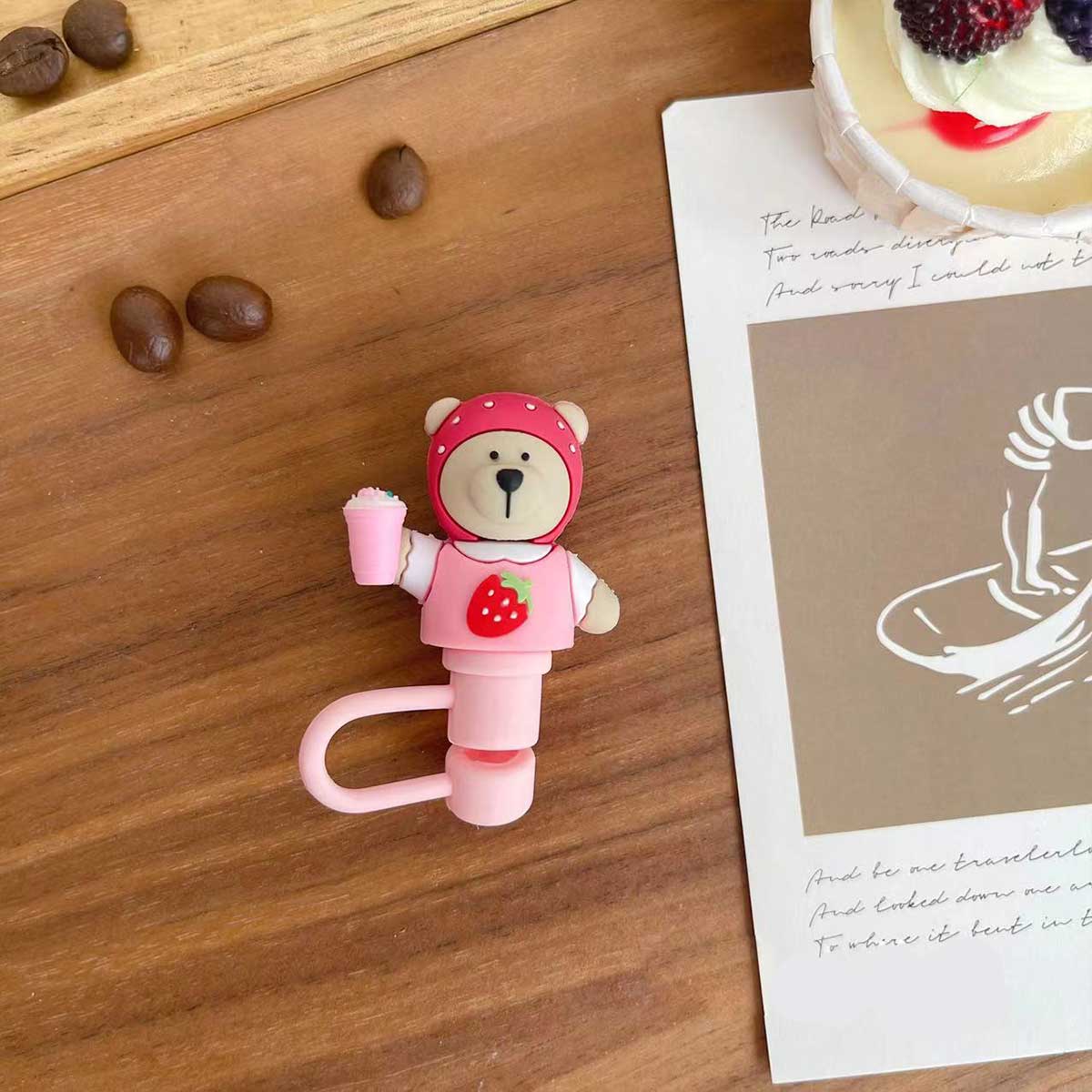 Not Starbucks product, Strawberry bear Topper, ONLY topper ,DONOT include Straw , DONOT sell alone loveinstarbucks loveinstarbucks