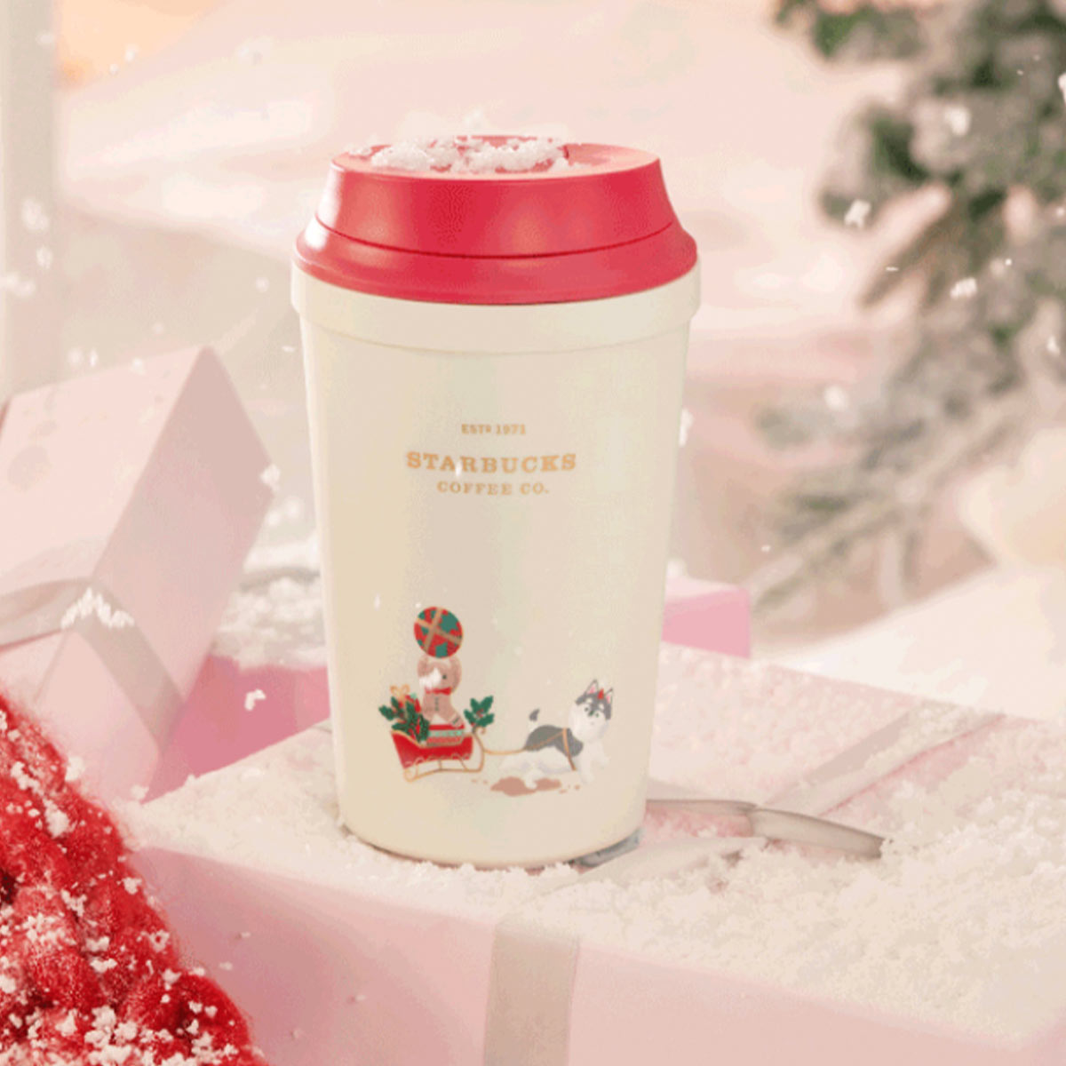 Starbucks China 2023 Christmas cute pet series Plastic accompanying cup 320ml Starbucks loveinstarbucks