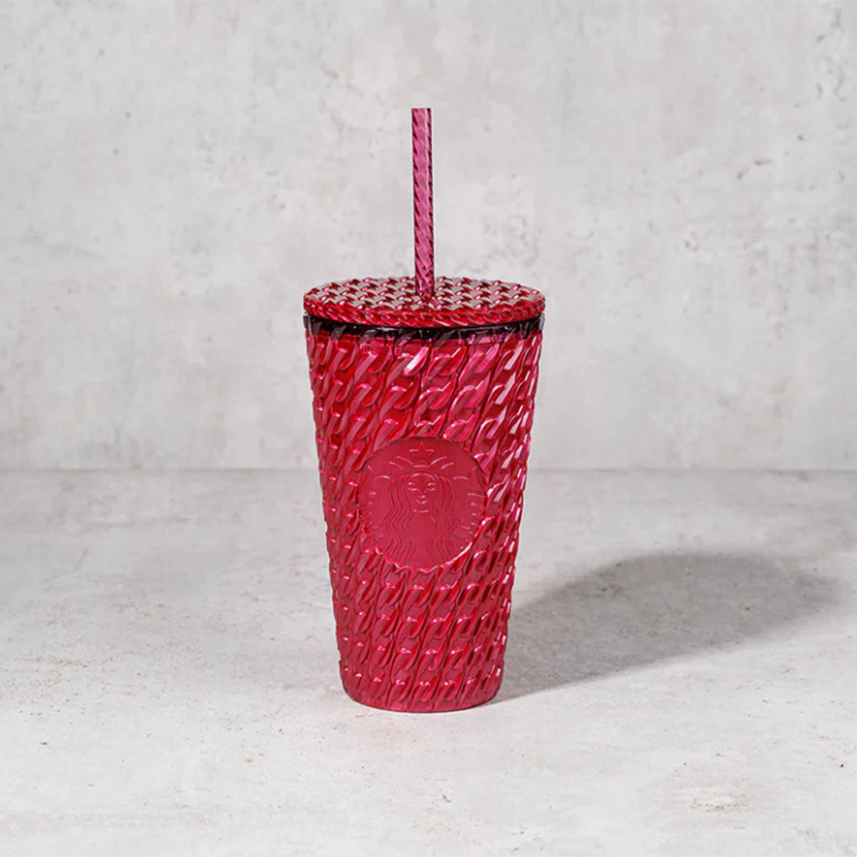 Starbucks Hong Kong 2024 Glittery Collection Red plastic straw cup 16oz Starbucks loveinstarbucks
