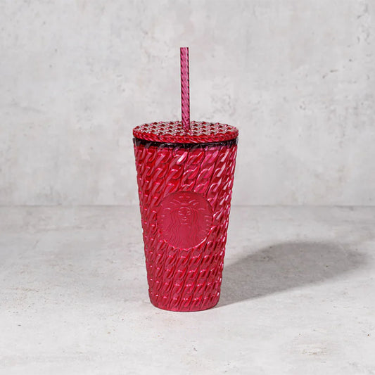 Starbucks Hong Kong 2024 Glittery Collection Red plastic straw cup 16oz Starbucks loveinstarbucks