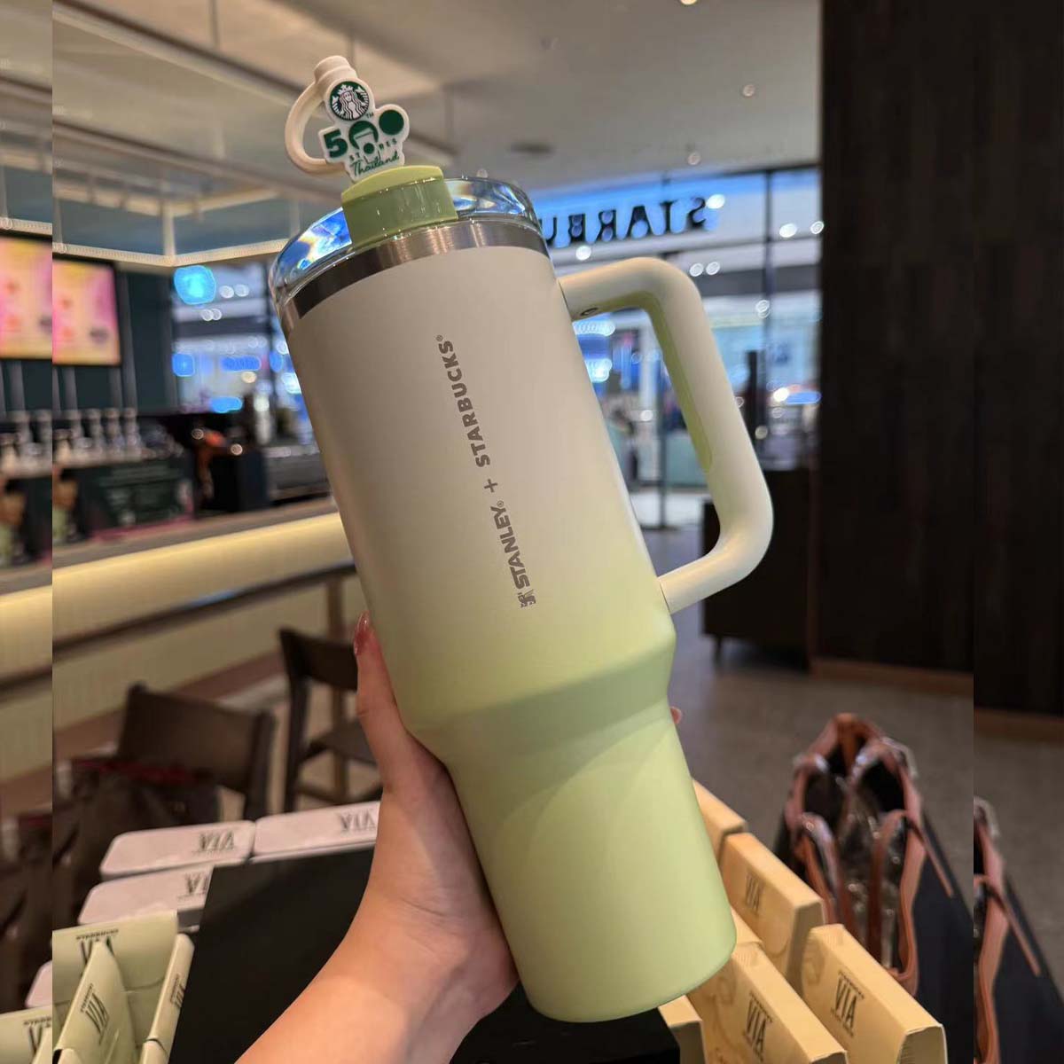 Starbucks Thailand 500 Stores Stanley Ombre Green Stainless steel cup 40oz Starbucks loveinstarbucks
