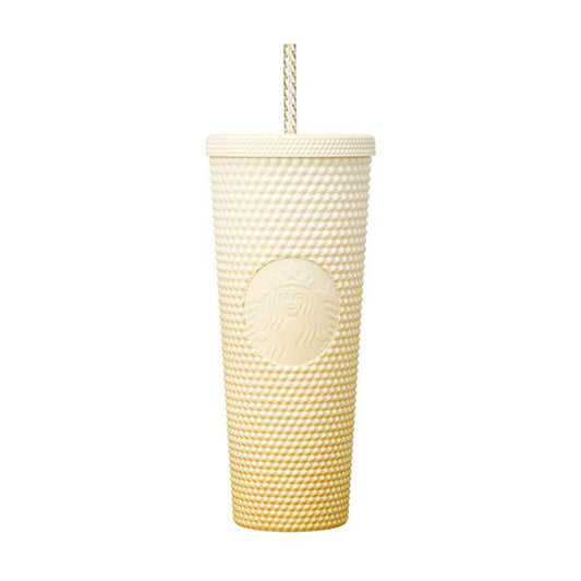 Starbucks Korea 2023 Christmas 2nd series- 6# Gradient yellow plastic studded straw cup loveinstarbucks loveinstarbucks
