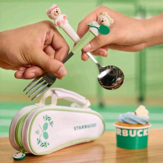 Starbucks China 2024 Badminton Series Stainless steel spoon and fork Starbucks loveinstarbucks