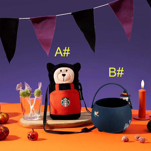 Starbucks Taiwan 2024 Halloween series Bearista Storage Bag and Witch Bear Storage Basket Starbucks loveinstarbucks