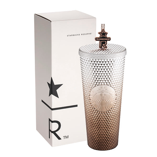 Starbucks Taiwan 2025 Collection Dream PLAZA Series Bling Silver and Dark Bronze gradient studied cup 24oz