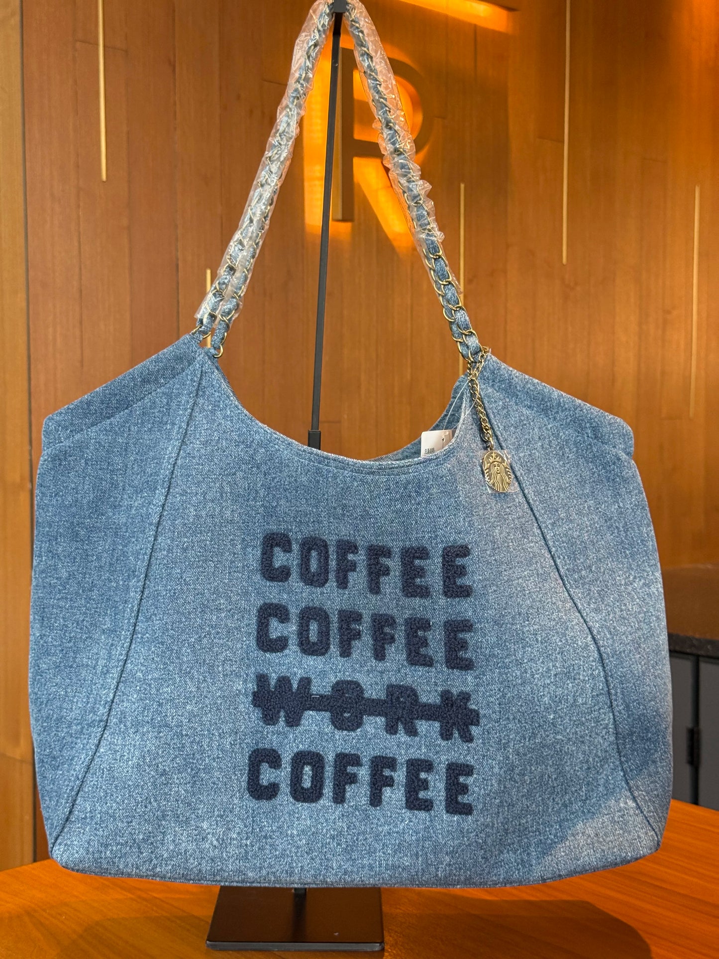 Starbucks China 2026 Denim series tote bag 39cm x 44cm