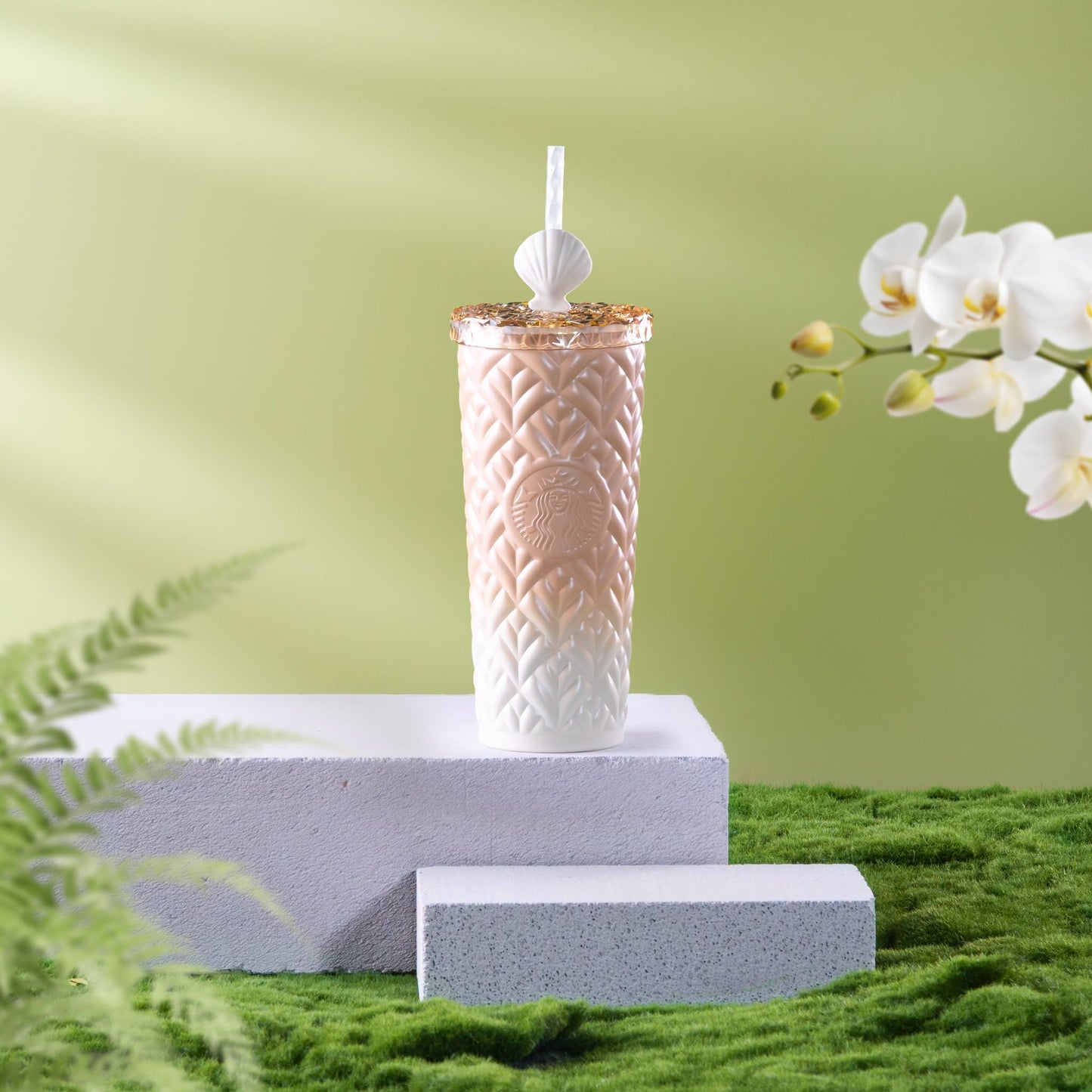 Starbucks Vietnam 2026 TROPICAL WHIMSY series Diamond Stainless Steel Straw Cup
