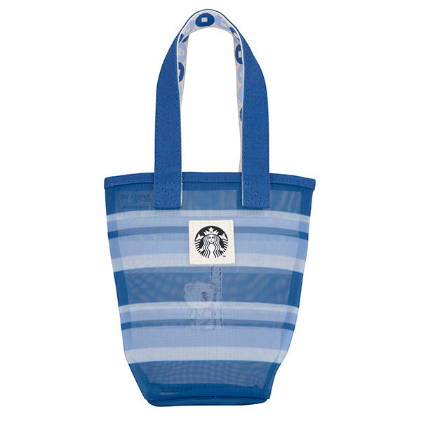 Starbucks Taiwan 2026 101 store series blue striped mesh tumbler bag
