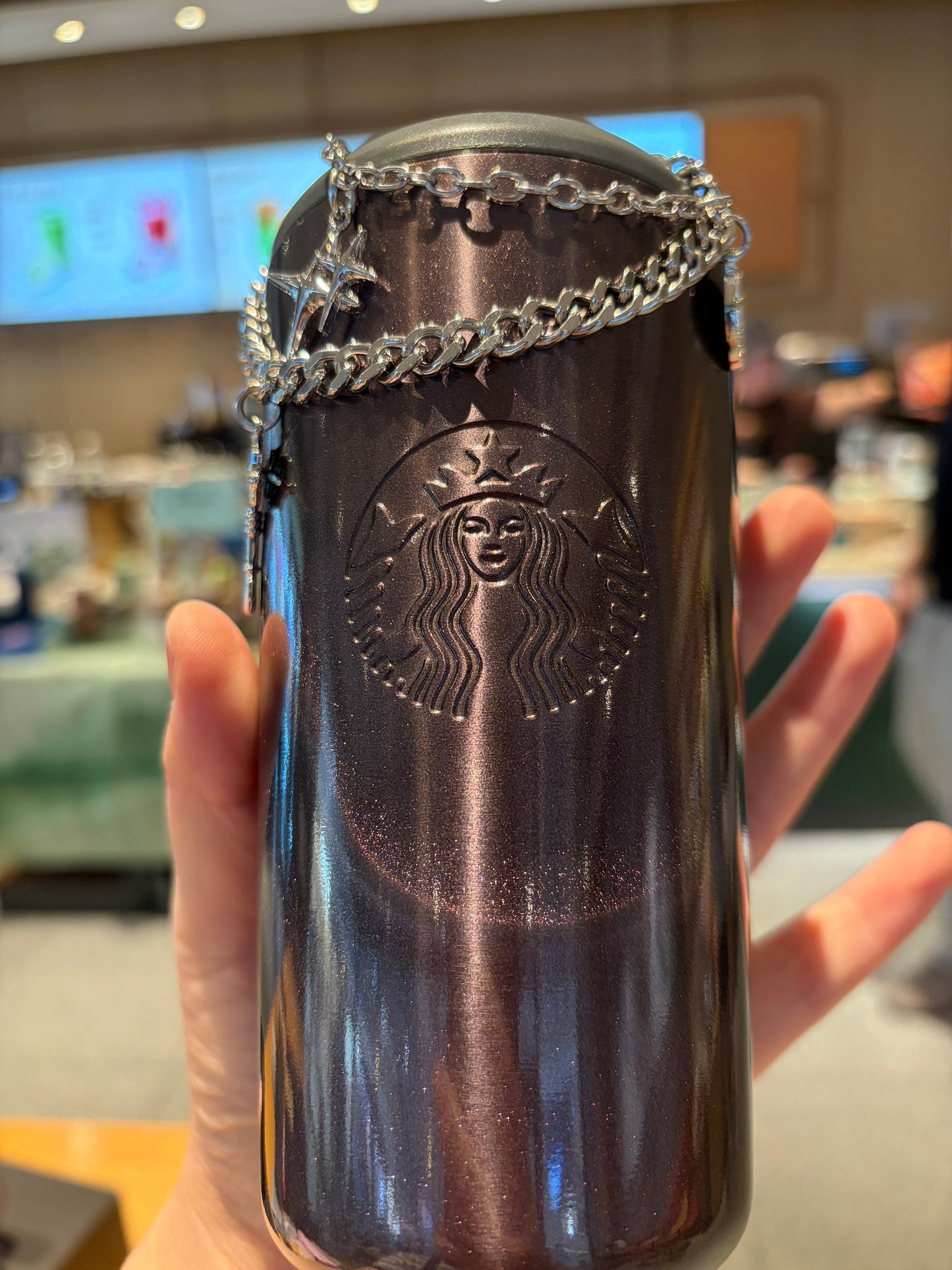 Starbucks China 2026 Ballet Series 475ml Sparkling Ribbon Stainless Steel Desktop Cup with Chain Magnet
