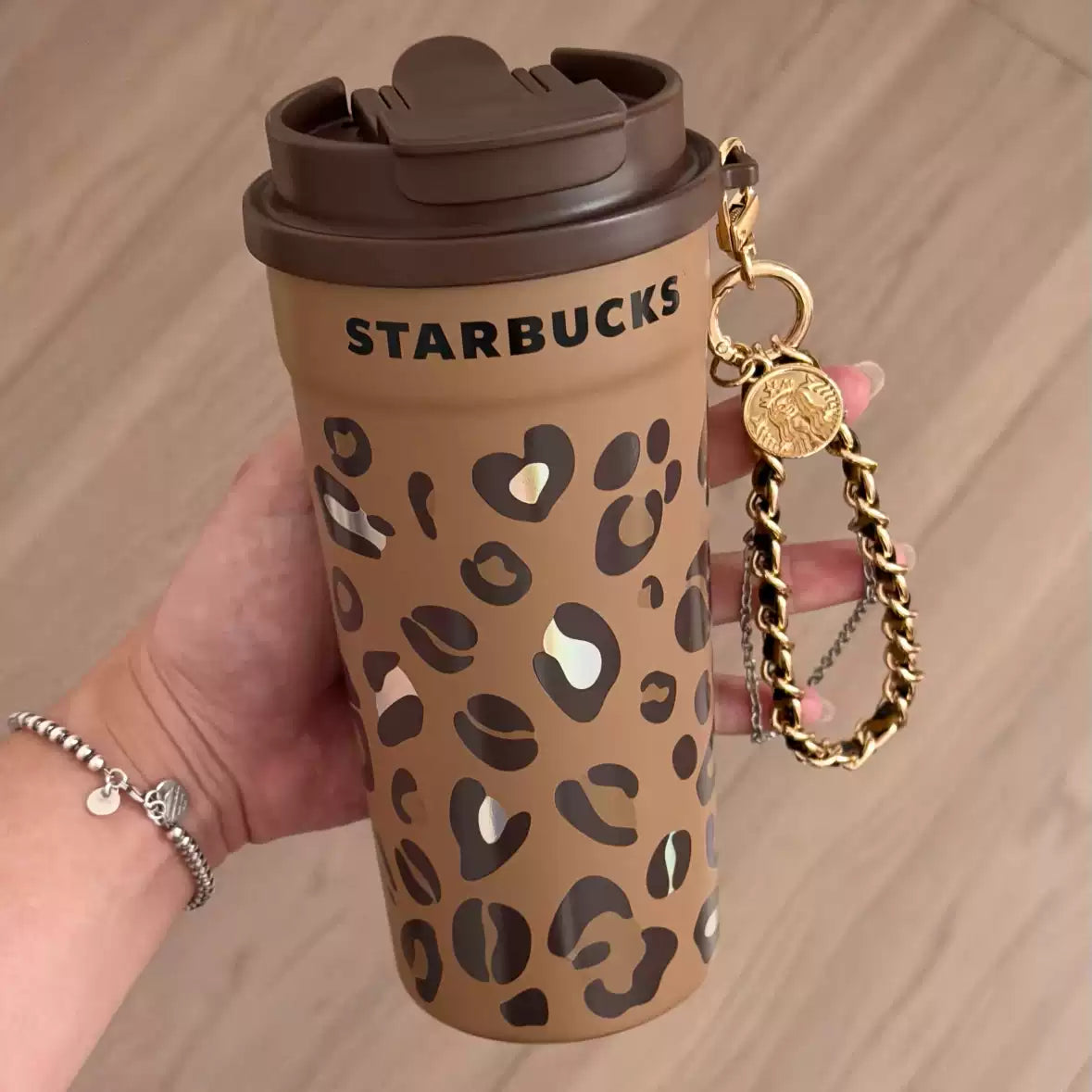 Starbucks China 2026 Leopard Print Series Double Drinking Socket Stainless Steel Cup
