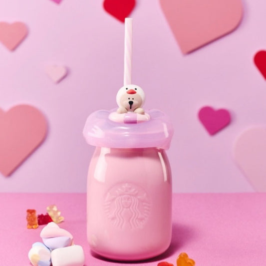 Starbucks China 2026 Pupu Duck Valentine's Day series bottle shaped mug 355ml 12.49oz