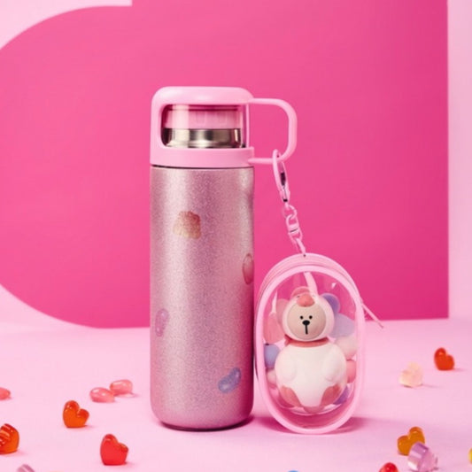 Starbucks China 2026 Pupu Duck Valentine's Day series stainless steel cup with pendant 360ml 12.67oz