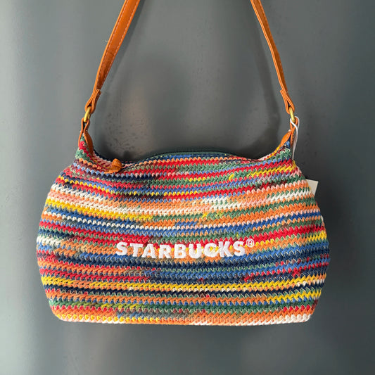 Starbucks China 2026 Spring Rainbow Earth Striped Woven Bag A