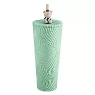 Starbucks Taiwan 2026 Summer Season1 Series green TOGO cup 24oz with Bear ornament