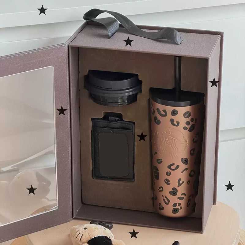 Starbucks China 2026 leopard print series double-lid stainless steel cup