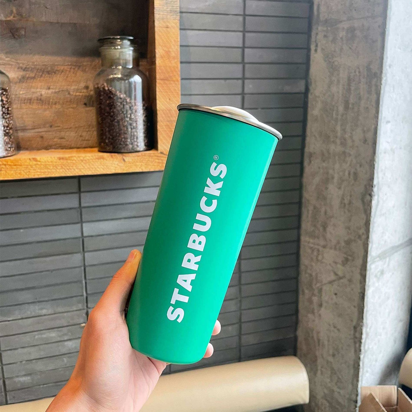 Starbucks China 2024 Coffee grounds and Lively green stainless steel cup 591ml loveinstarbucks loveinstarbucks