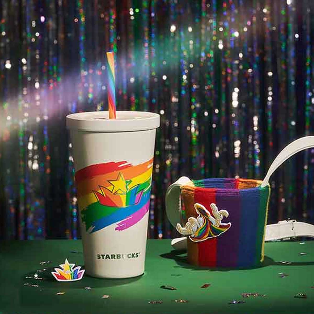 Starbucks Tumblers China 2023 Great love Series Rainbow stainless steel straw cup with cup sleeve 550ml Starbucks loveinstarbucks