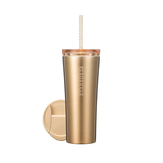 Starbucks Korea 2023 Christmas series Gold double capped straw Tumbler 473ml Starbucks loveinstarbucks