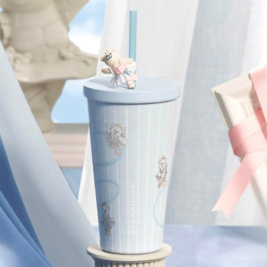 Starbucks China 2024 Princess Afternoon Tea Series Blue stainless steel straw cup 550ml Starbucks loveinstarbucks