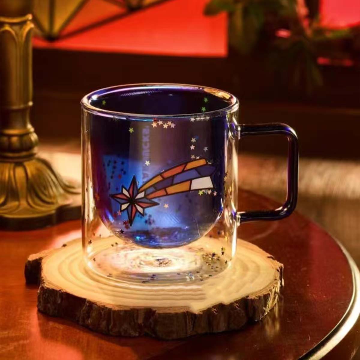 Starbucks China 2024 Christmas Colorful Kaleidoscope Series double well glass 355ml Starbucks loveinstarbucks