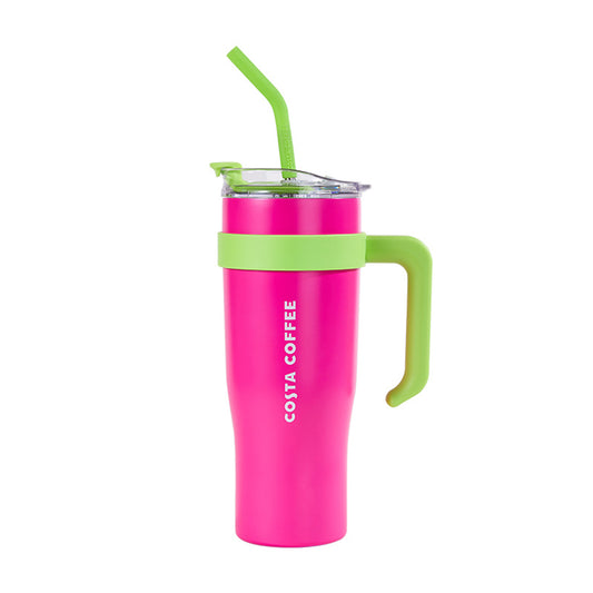 COSTA Pink stainless steels straw cup 1.25L COSTA loveinstarbucks