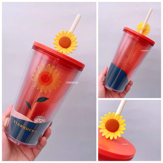 Starbucks 2021 Sunflower plastic straw cup 473ml Starbucks loveinstarbucks