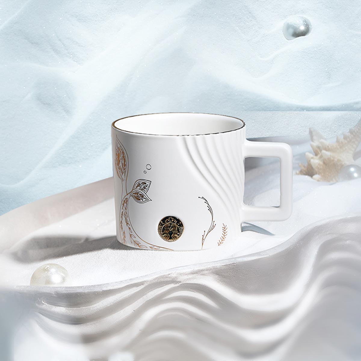 Starbucks China 2023 anniversary white gold mermaid series ceramic mug 315ml Starbucks loveinstarbucks
